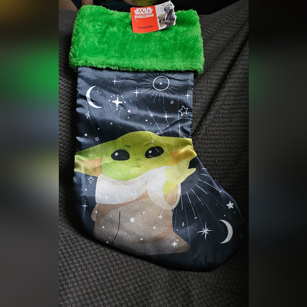 Star Wars Green and Black Baby Yoda Holiday Stocking